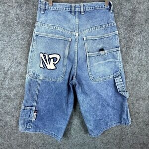 Vintage North Pole Jeans Shorts CarpenterMen 31 Blue Denim Baggy Hip Hop Y2K